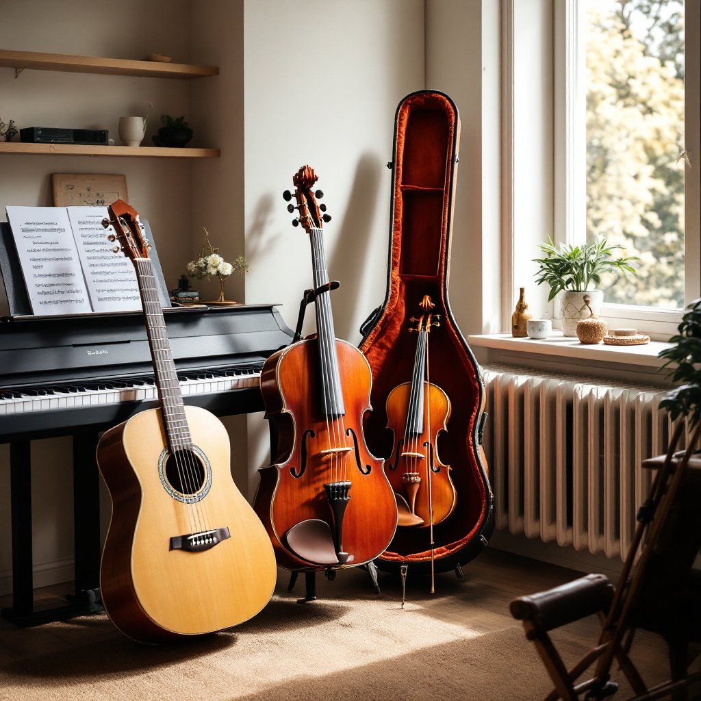 Verschiedene Instrumente zur Frage welches Instrument passt zu mir als Erwachsener in einem Dresdner Musikstudio